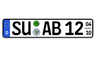 Kfz Kennzeichen | DIN-Zertifiziert – individuelles EU Wunschkennzeichen |  PKW Nummernschild | Autokennzeichen | Auto-Schild | Fahrradträger &  Anhänger
